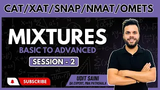 Mixtures Session 02 || CAT Preparation 2024 || Quantitative Aptitude || By Udit Saini #cat2024