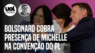 Bolsonaro aciona Damares e cobra presença de Michelle na convenção do PL | Tales Faria