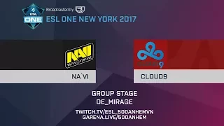 Na`Vi vs Cloud9 - map1: de_mirage - ESL One New York 2017 - Group Stage