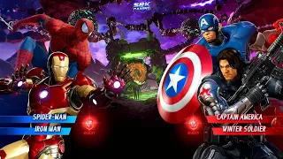 Spiderman & Iron Man VS Winter Soldier & Captain America (Very Hard) - Marvel VS Capcom Infinite