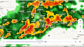 Radar shows Severe Thunderstorm ⛈ Hitting Chicago Illinois On 5/14/20, Overnight