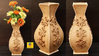 DIY Beautiful jute flower vase | Home decorating ideas handmade