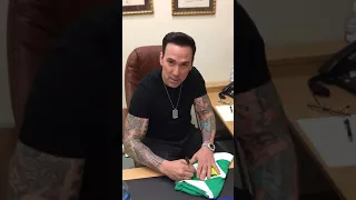 The green ranger signing my shirt