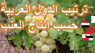 🍇🌄ترتيب الدول العربية حسب انتاج العنب🌍*