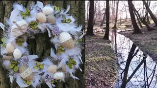 Весенний венок к Пасхе из природных материалов /DIY spring wreath for Easter