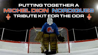 Michel Dion Quebec Nordiques Tribute Kit on the Outdoor Rink | Vintage Cooper Hockey Goalie Gear