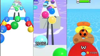 Triple Games,, Color Ball Run 2048 // Ball Run Mode Infinity // A-Z Run gameplay android iOS