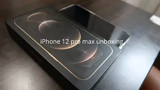 iPHONE 12 PRO MAX UNBOXING + Set Up, Accessories (gold 512GB)✨