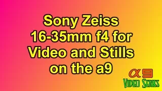 Sony Zeiss 16-35mm f4 for video and stills on the a9