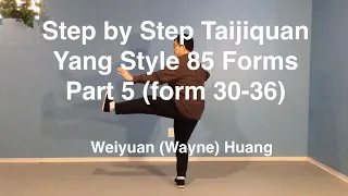 Step by Step Taijiquan: Yang Style 85 Forms - Part 5 (form 30-36), by Weiyuan Huang