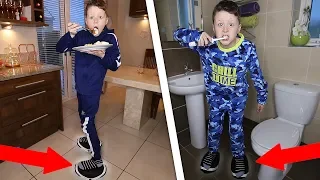 Kid Spends 24 HOURS on SEGWAY ELECTRIC SHOES!! - Challenge (HARD)