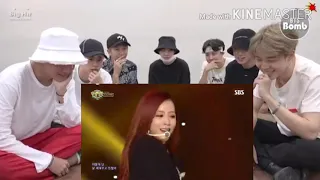 bts reaction to blackpink playing with fire sbs inkigayo