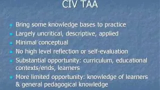 Teacher training and teachers' knowledge in Australia