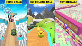Going Balls vs Sky Rolling Ball 3D vs Action Balls Gameplay Comparison 010 (Android & iOS SpeedRun)