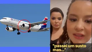 Maiara se pronuncia em rede social após seu avião fazer pouso de emergência em Florianópolis.