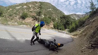 Angle 2. Crash my Kawasaki Ninja 400 trying to drag elbow. It's like I knew where to put my GoPro.