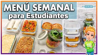 💚MENÚ SEMANAL para ESTUDIANTES 📝 FÁCIL, ECONÓMICO y DELICIOSO 😋 COCINA 1 día PARA TODA LA SEMANA 🤩