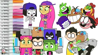 Teen Titans Go Coloring Book Compilation Starfire Raven Robin Cyborg Beast Boy and Bumblebee