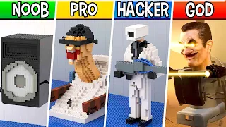 LEGO ALL Characters in Skibidi Toilet (Collection #3) : Noob, Pro, HACKER! / (Skibidi Toilet)