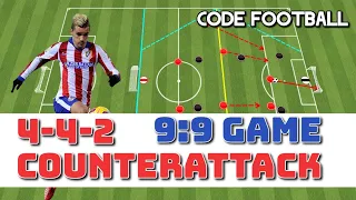 4-4-2 counterattack! 9v9 tactical game!