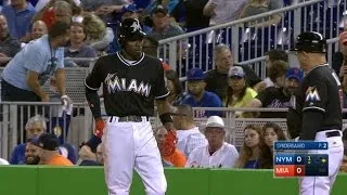 NYM@MIA: Gordon lays down a perfect bunt for a hit