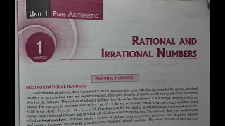 RATIONAL AND IRRATIONAL NUMBER CHAPTER 1 EXERCISE 1 A CLASS 9 ICSE