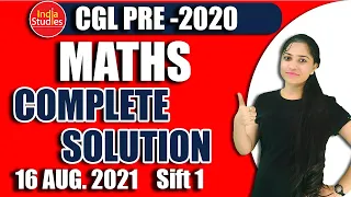 CGL Pre Paper Solution II 16 August 2021 1st Shift | By Mona Ma'am