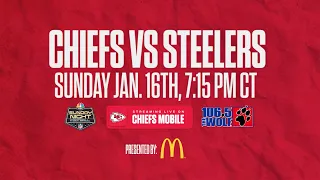 TUNE IN: Sunday, January 16 at 7:15pm CT | Chiefs vs. Steelers