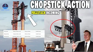SpaceX LIFTED Starship 24&B7 full stack by chopsticks again, Static Fire incoming...