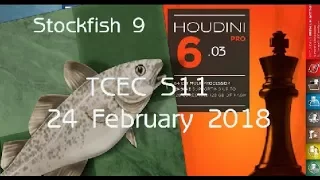 Houdini 6 vs Stockfish 9. The Wildest & Most Complex Chess Engine Game So Far