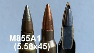 Американский M855A1 (5.56x45) повышенной пробиваемости  - сравнение с M855 (SS109)