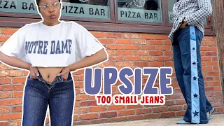 Upsize too small jeans! | cool easy DIY upcycle