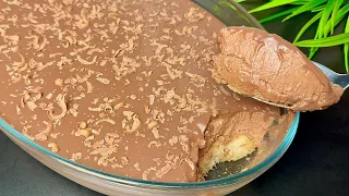 Excellent dessert without oven, without condensed milk, without gelatine, without flour,