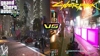 Сравнение графики Night-City и Los-Santos: Cyberpunk 2077 - GTA 5