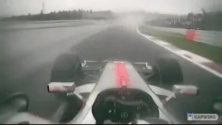 Onboard Fuji 2007: Fernando Alonso Makes Contact with Sebastian Vettel And Then Crashes