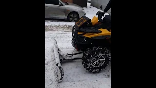 Уборка снега квадроциклом  Стелс 800 Гепард