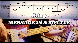 Sting - MESSAGE IN A BOTTLE (Bass Cover) TABS in Video // The Police - Message In a Bottle