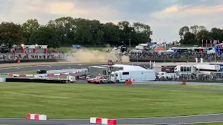 BTCC Final race of 2022 at Brands Hatch. Last race for BTCC legend Jason Plato Micheal Crees crash