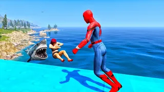 GTA 5 Water Ragdolls | SPIDERMAN Jumps/Fails ep.16(Euphoria Physics) #spiderman #ragdolls