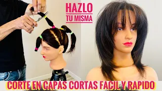 Corte en Capas Cortas Facil y Rapido Hazlo Tu Misma