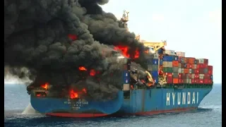 Large Container Ships Crashing & Caught In Storm