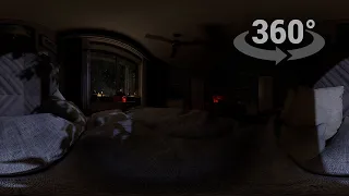 8K 360° Cozy Bedroom Ambience | Wind & Rain Sounds For Sleeping | VR View | 1Hour