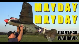 GIANT 2000mm P-40E Warhawk RC plane PNP Camo 6S MAYDAY MAYDAY GOING DOWN