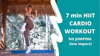 7 minute HIIT Cardio NO JUMPING (low impact) | Ashley Freeman