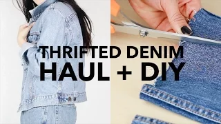 THRIFTED DENIM HAUL + DIY: Distressed Jeans/Shorts