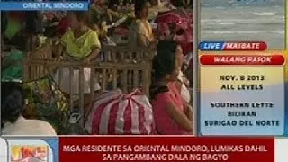 UB: Mga taga Oriental Mindoro, lumikas dahil sa pangambang dala ng Bagyong Yolanda