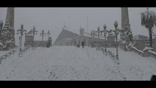 Marseille la gare Saint Charles escalier 🌨 enneigée