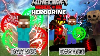 Surviving 400 Days as HEROBRINE in Minecraft Hardcore! (Hindi) |Dark trio series Season 2 Ep 4|