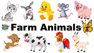 Learn Farm Animals for Kids | Video Flash Cards | Kindergarten, Preschool | Vocabulary for kids