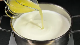 Just milk and lemon! Cook it at home in 5 minutes! Few people know this recipe